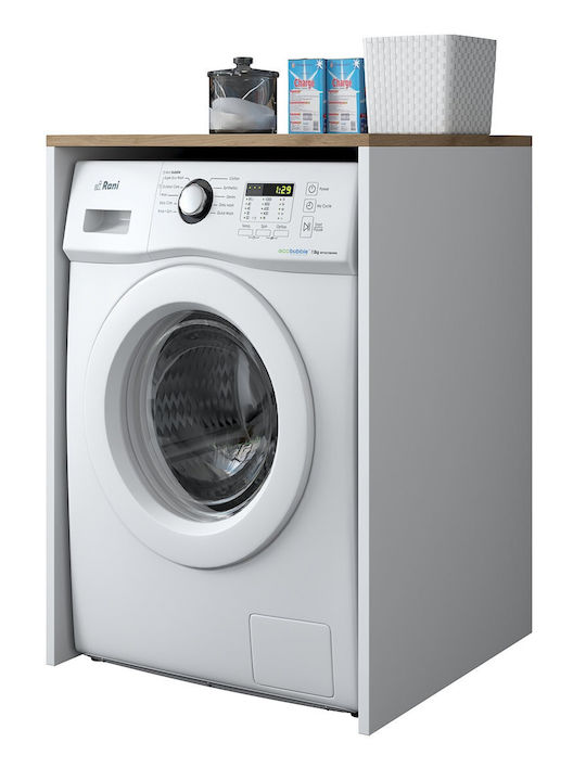 Asir Group Стенен Рафт за баня Дървен 65x60x91.8см Кафява