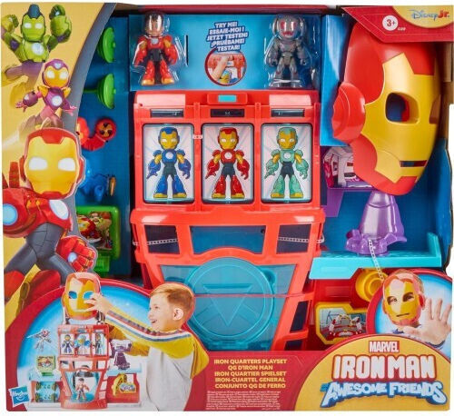Action Figure Hasbro Marvel Iron Man And His Awesome Friends with Sounds Iron Quarters Playset for 3+ years Years 7.6cm.