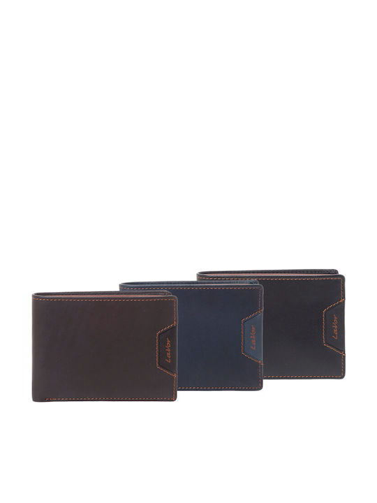 Leather Men's Wallet Classic with RFID Blue