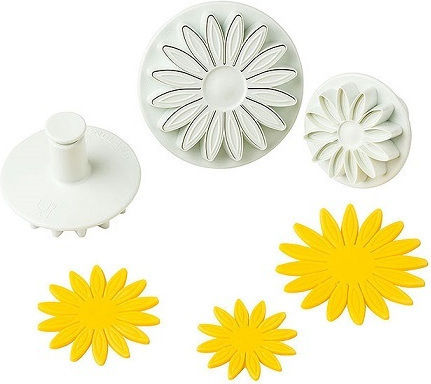 Sugar World Plastic Flower-Shaped Cookie Cutter 3pcs