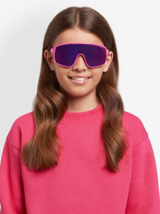 Polaroid Kids Sunglasses Mask with Polarized Pink Lenses