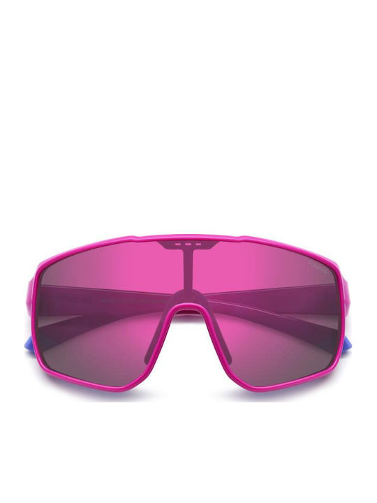 Polaroid Kids Sunglasses Mask with Polarized Pink Lenses