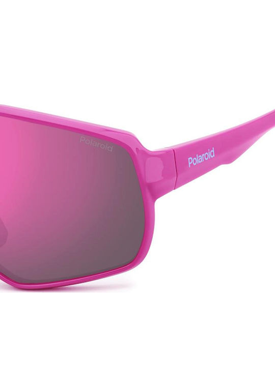Polaroid Kids Sunglasses Mask with Polarized Pink Lenses