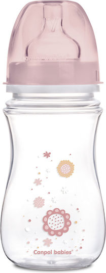 Canpol Babies Plastic Baby Bottle Anti-colic with Silicone Teat for 3+ Months Pink 240ml