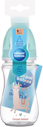 Canpol Babies Plastic Baby Bottle Anti-colic with Silicone Teat for 3+ Months Green 240ml
