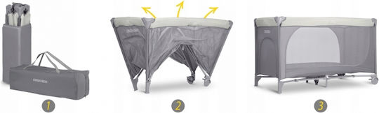 Ricokids RK-240 Кошара за игра с Матрак Сив 125x65см