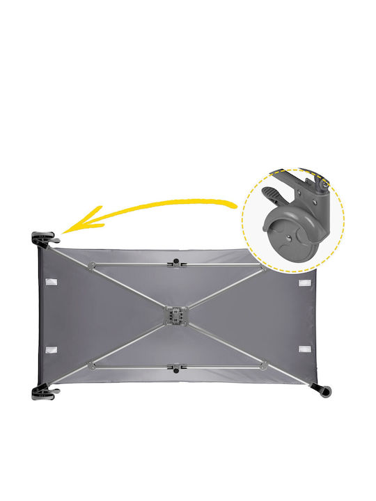 Ricokids RK-240 Παρκοκρέβατο με Στρώμα Γκρι 125x65cm