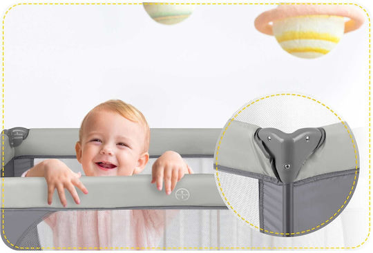Ricokids RK-240 Кошара за игра с Матрак Сив 125x65см