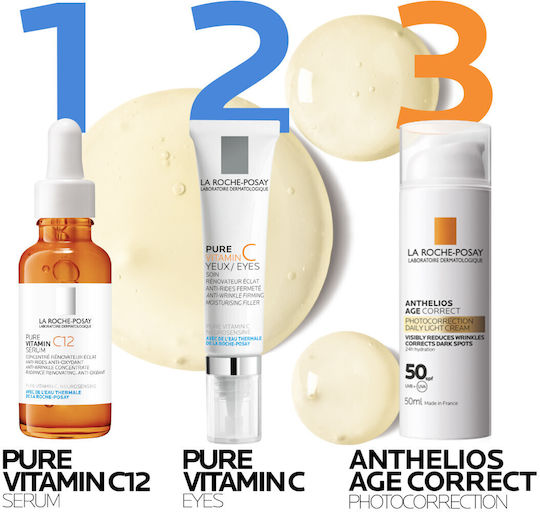 La Roche Posay Pure Vitamin C12 Anti-Aging Serum Gesicht mit Vitamin C & Salicylsäure für Entgiftung & Strahlkraft 30ml