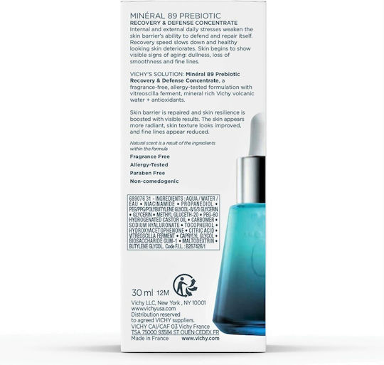 Vichy Mineral 89 Probiotic Fractions Ενυδατικό & Αντιγηραντικό Booster Προσώπου με Νιασιναμίδη & Υαλουρονικό Οξύ για Αποτοξίνωση & Θρέψη 30ml