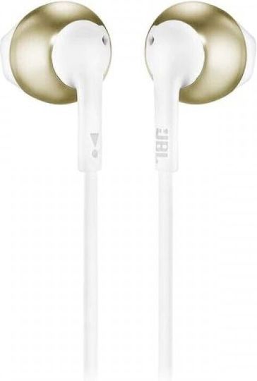 JBL Tune 205e Earbuds Handsfree Ακουστικά με Βύσμα 3.5mm Χρυσό