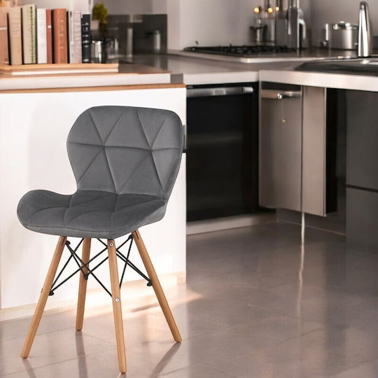 Scaune Bucătărie Catifelate Grey Velvet 1buc
