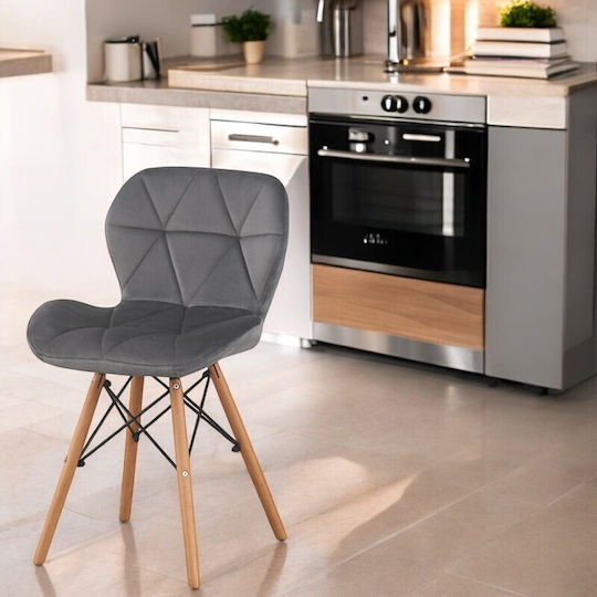 Scaune Bucătărie Catifelate Grey Velvet 1buc