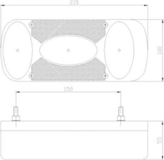 Комплект фарове за ремарке с винтове 12 / 24V 1бр