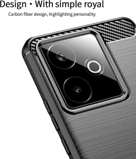 Mofi Brushed Carbon Umschlag Rückseite Silikon Rot (Realme GT 7)