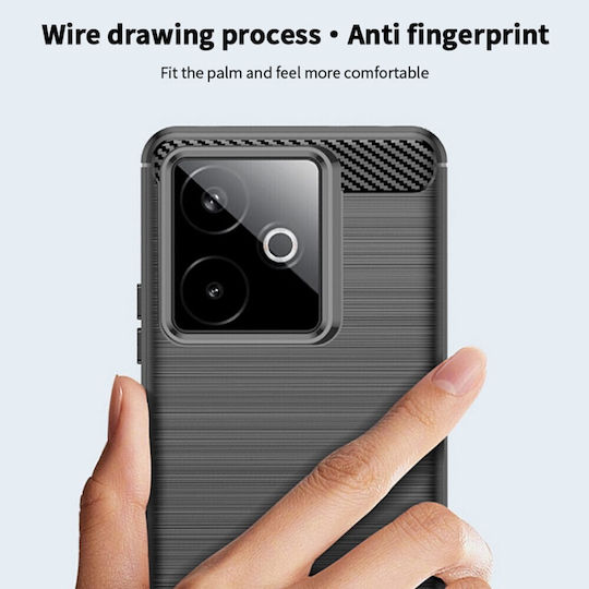 Mofi Brushed Carbon Back Cover Silicon Albastru (Realme GT 7)