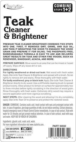 Star Brite One Step Teak Cleaner & Brightener Teak Cleaner & Polish 1L