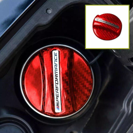 Carbon Fiber Fuel Reservoir Cap Cover 6.8cm Mperformance W17900-1 Red