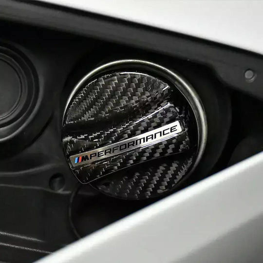 Fuel Reservoir Cap Cover Carbon Fiber 6.8cm Mperformance W17900-1 Black
