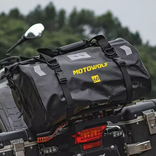 Motowolf MDL0717 Motorcycle Tail Bag Waterproof 66l in Black Colour