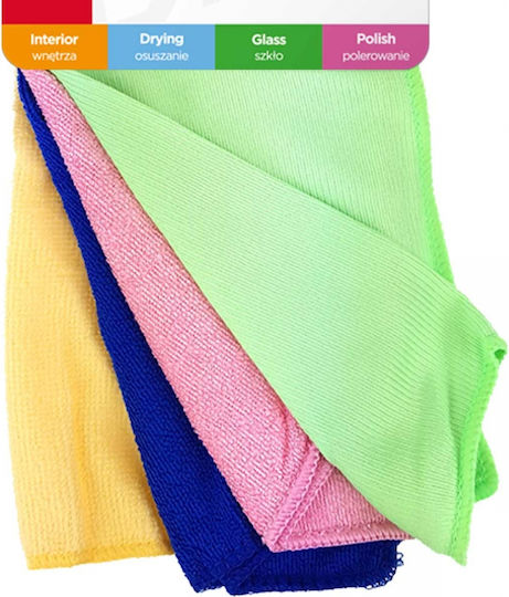 AMiO Cloths Microfiber Cleaning Car Orange 30x30cm 4pcs