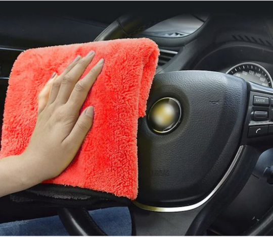 Prosop mare pentru uscarea mașinii Idealstore, microfibră moale și plușată, două fețe practice, foarte absorbant, îndepărtare eficientă a apei, dimensiune mare 60x90cm