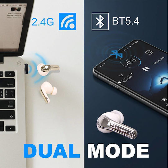 Sonic Gear Dual Mode In ear Bluetooth хендсфри Слушалки с Устойчивост на Пот и Кутийка за Зареждане Gold