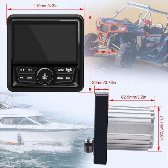 Bizzar Boat Sound System 4x Waterproof with USB / AUX / Bluetooth