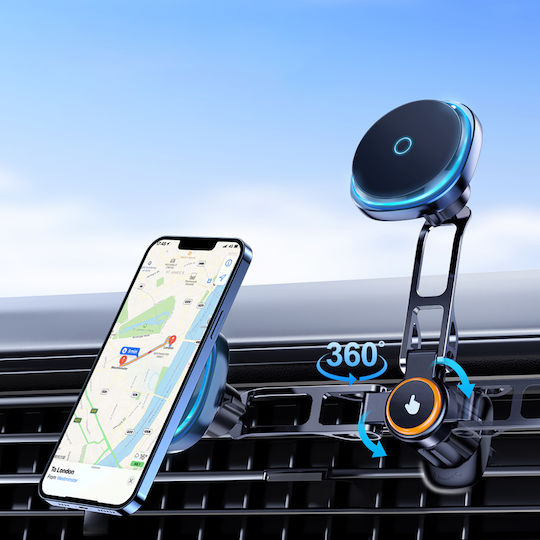 Wozinsky Car Mobile Mount with Magnet and Wireless Charging MagSafe Black