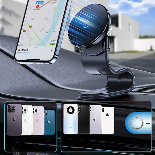 Wozinsky Car Mobile Mount with Magnet and Wireless Charging MagSafe Black