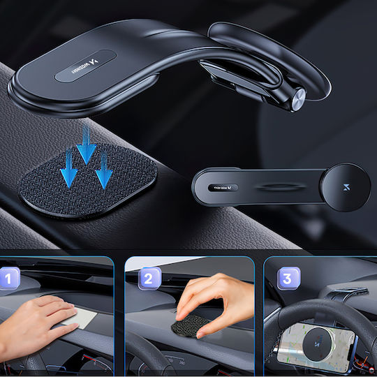 Wozinsky Car Mobile Mount with Magnet and Wireless Charging MagSafe Black