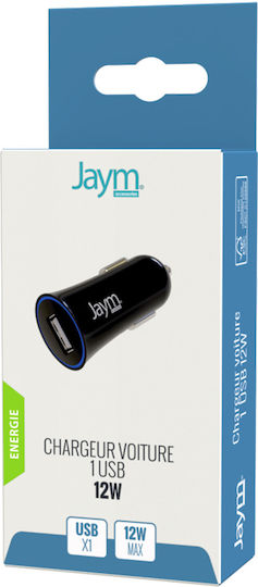 Jaym Kompakter Leichter Usb-A 5W 1A Autoladegerät Überspannungsschutz Schwarzes