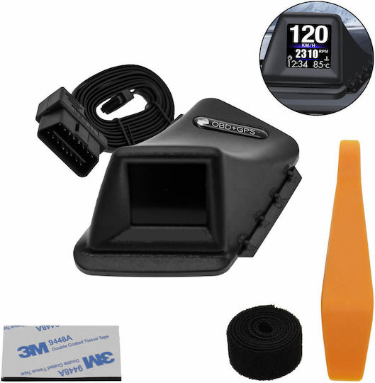 Μετρητής Ψηφιακό Όργανο OBD2, Ρολόι, Head Up Display, Μπαρόμετρο, Ταχύμετρο, Θερμοκρασίας Νερού, Θερμοκρασίας Λαδιού και Πυξίδα Αυτοκινήτου για τοποθέτηση στην Κονσόλα