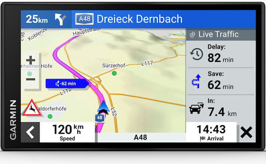 Garmin 6" Display GPS Device DriveSmart 66 MT-S with Bluetooth / USB and Card Slot