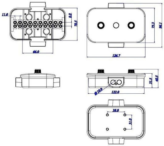 Cutie Connection Box Trailer Idealstore 6 Positions Fireproof Plastic Impact Resistant High Temperature Resistant