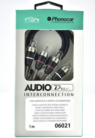 Phonocar 06.021 Καλωδιο Audio Διπλης Θωρακισης 1m