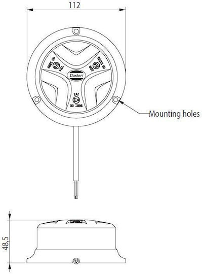 Dasteri Car Beacon LED 12 - 30V Waterproof with Orange Lighting