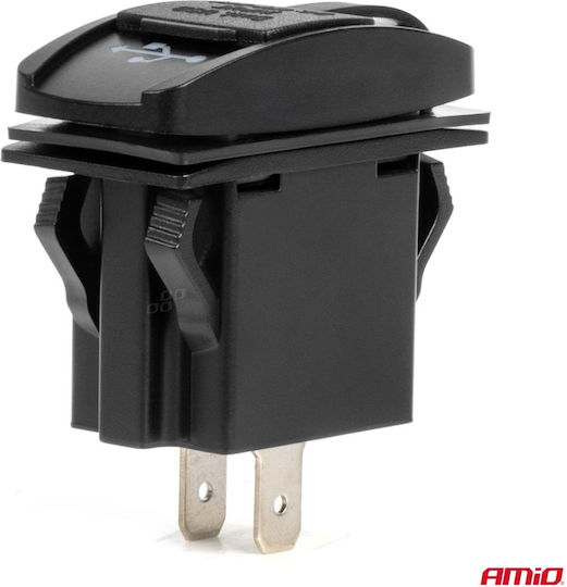 Amio Car Charger USB Ports Waterproof Boat Shape 2x USB 12v 24v Amio-04228