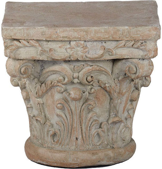 Artekko Fa Ανθοστήλη Πήλινη Μπεζ 25.4x25.4x22.86εκ.