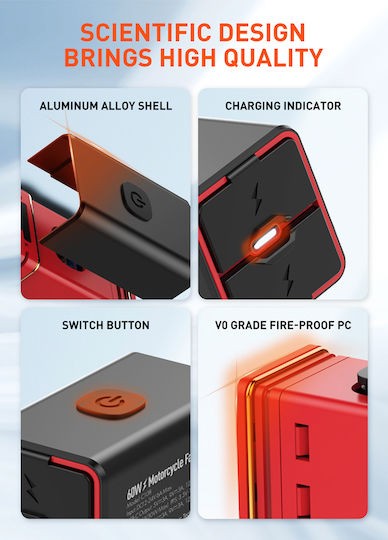 Ldnio Încărcător pentru Motocicletă cu Porturi: 1xUSB & 1xType-C