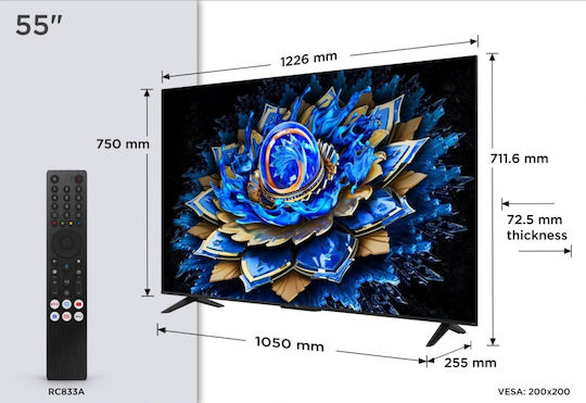 TCL Смарт Телевизор 55" 4K UHD QLED 55T69C HDR (2025)