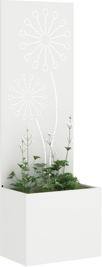 vidaXL Ghiveci Metal Alb 50x140x140cm.