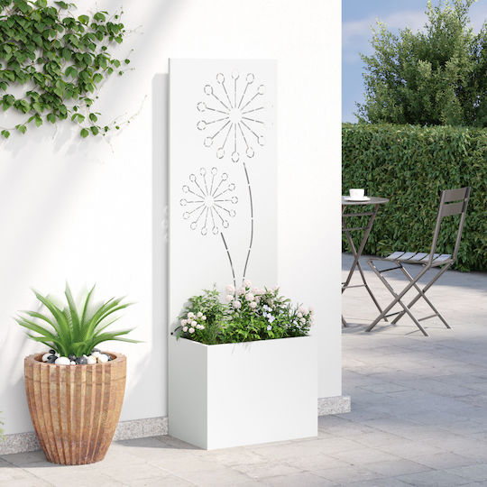 vidaXL Ghiveci Metal Alb 50x140x140cm.