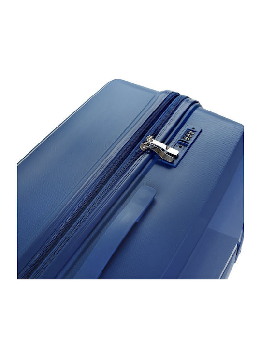 Stelxis Μεσαία Βαλίτσα Ταξιδίου Blue με 4 Ρόδες