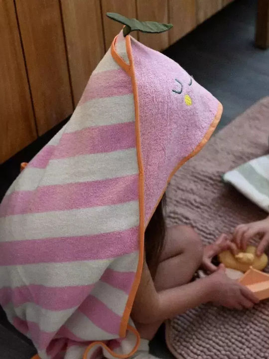 The Cotton Cloud Baby Hooded Towel with Hood Mandarine 75x75cm