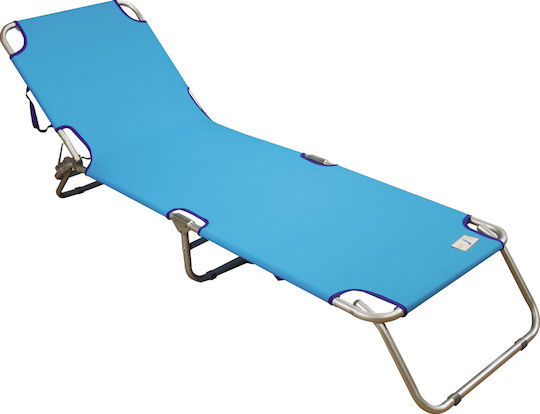 Summer Club Foldable Aluminum Beach Sunbed Blue 187x56x27cm