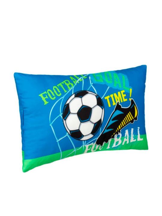 Kids Blue Football Decorative Pillow 50x30cm