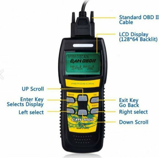 Дигитален Автомобилна Диагностика OBD 2 с Кабел