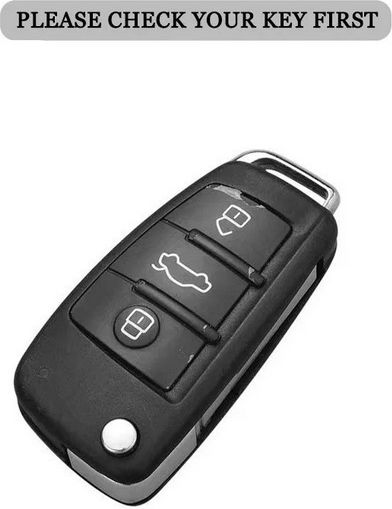 Car Key Cover Case made of with 3 Buttons for Audi in Black Color