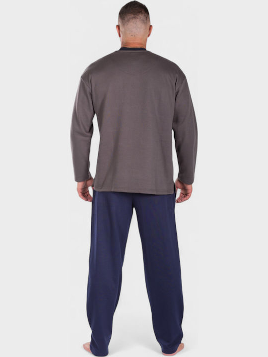 Men's Pyjama Fleece Collection Pocket Gray Cl26109-2-Anthracite